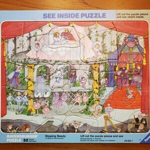 Set of 4 Ravensburger "See Inside" Puzzles, with additional puzzle